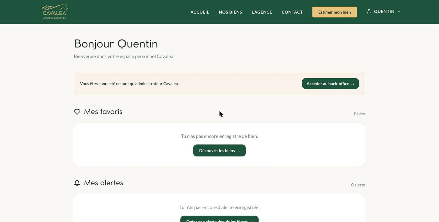 L'espace client : favoris et alertes