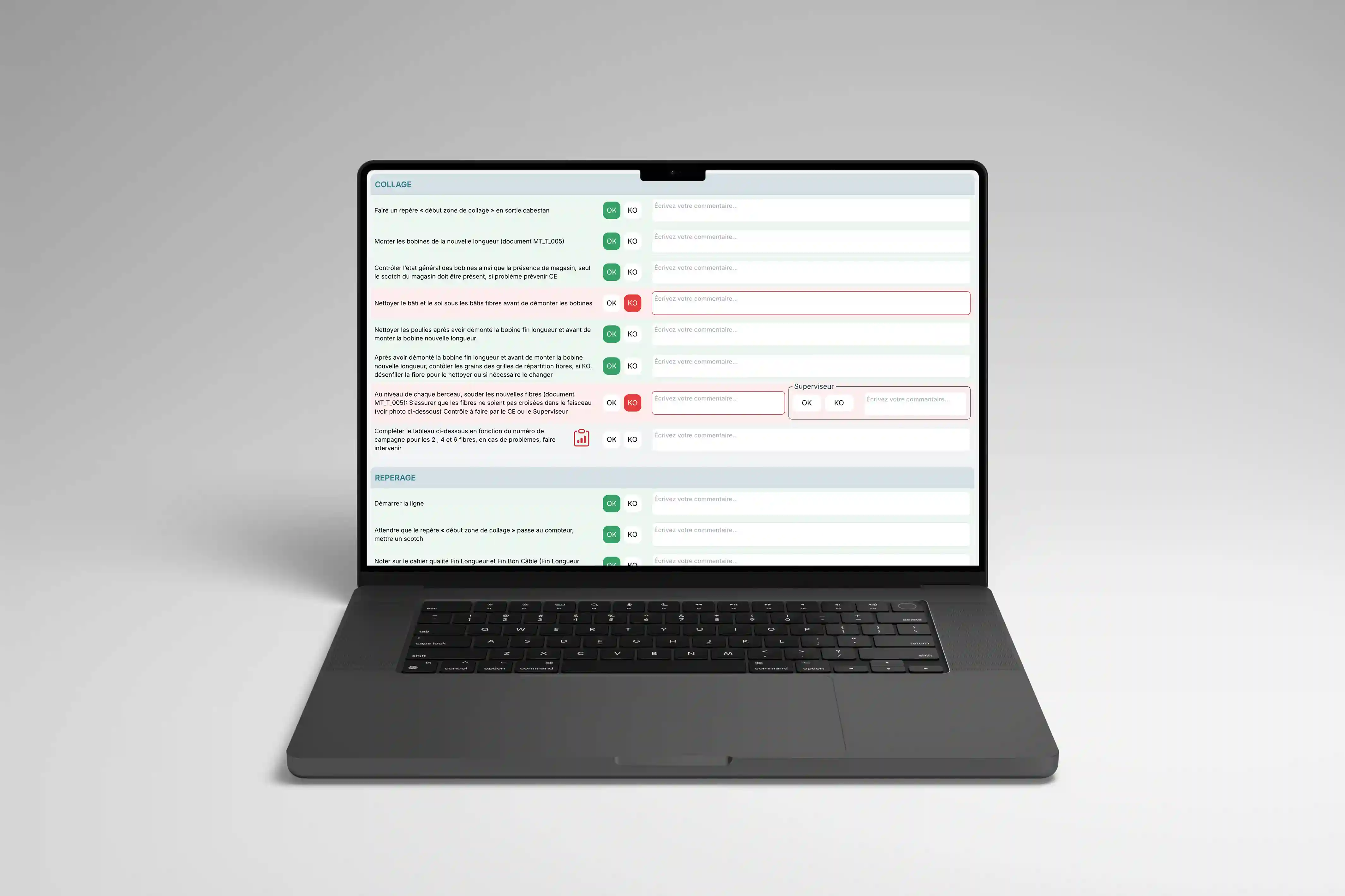 Une checklist de contrôle, étape par étape