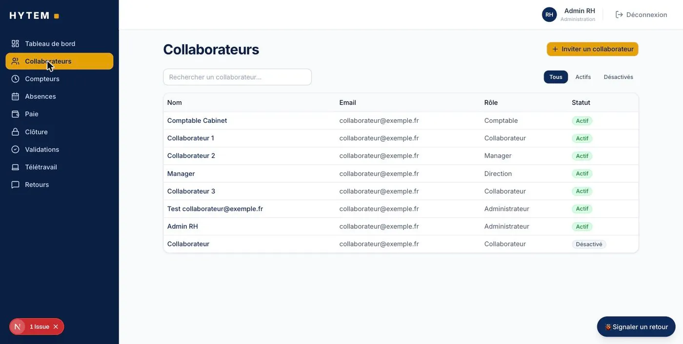 La gestion des collaborateurs